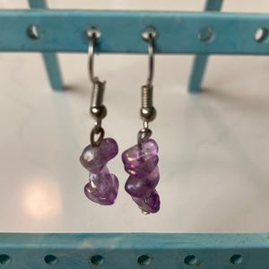 Purple dangle earrings